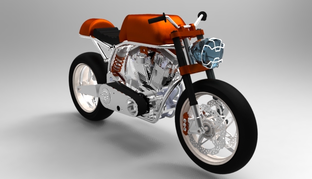 摩托车custom-naked-motorcycle-SolidWorks2010-stp-igs格式